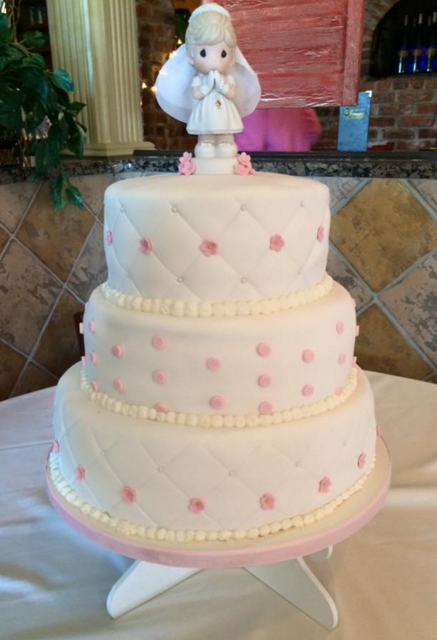 communion cake by frosted by lauren