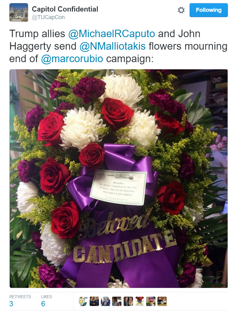 nicole malliotakis marco rubio funeral bouquet