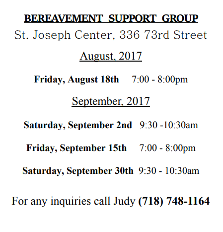 bereavement bay ridge support