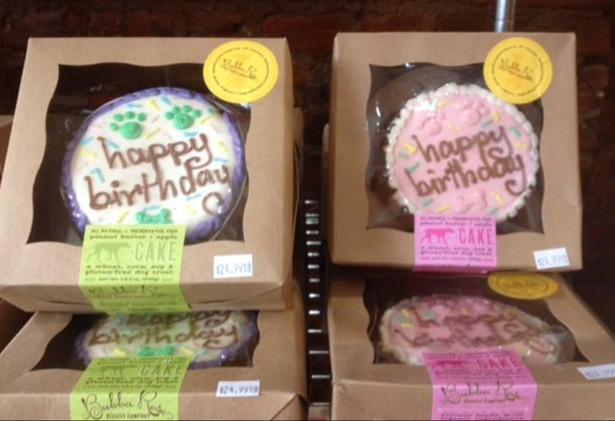 Birthday cakes for dogs are sold at Paws Truly