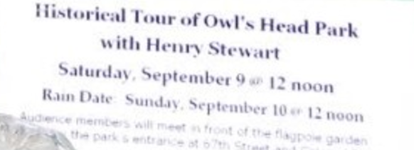 owls head tour September 2017