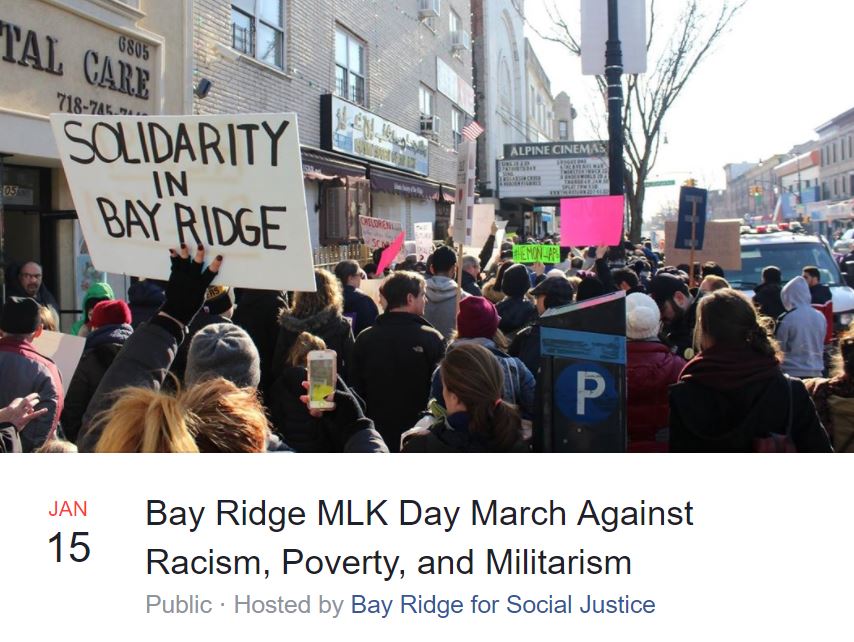 Bay Ridge for Social Justice Martin Luther King Day March