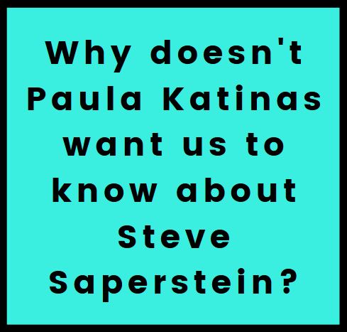 Paula Katinas Steve Saperstein