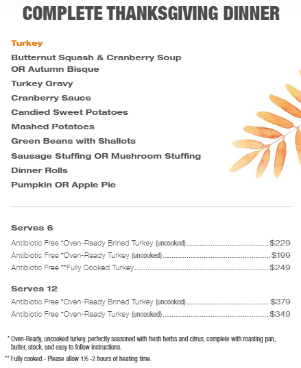 Thanksgiving specials dallas